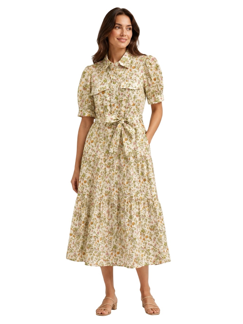 NWT Derek Lam 10 Crosby Buffy Floral Cotton Utility Midi Dress Size 6